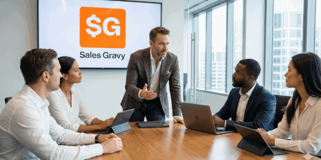 Image of a consultant Deploying the Sales Gravy blueprint within a client's organization. We specialize in GTM strategy, custom e-learning production, and leadership development that turns "average" teams into fanatical performers.