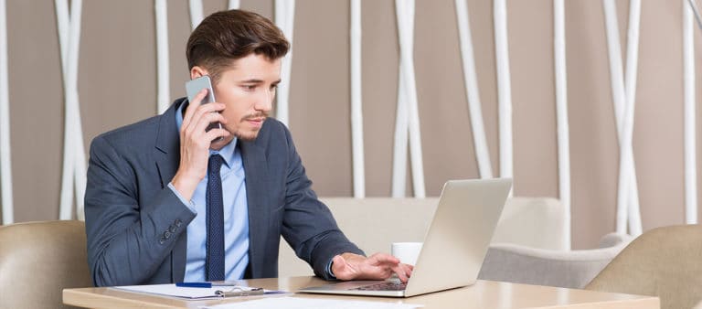 Image of a man making sales calls